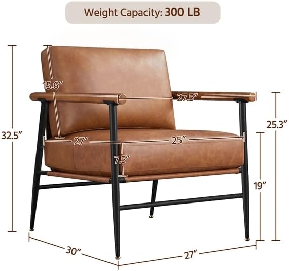 Yaheetech Accent Chairs Set of 2, Modern Living Room Chairs, Retro Brown
