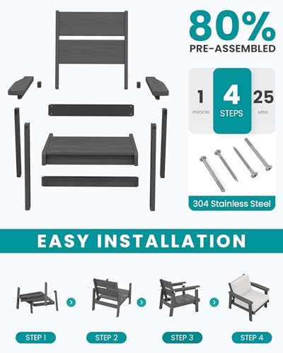 SERWALL HDPE Outdoor Sofa Set of 2