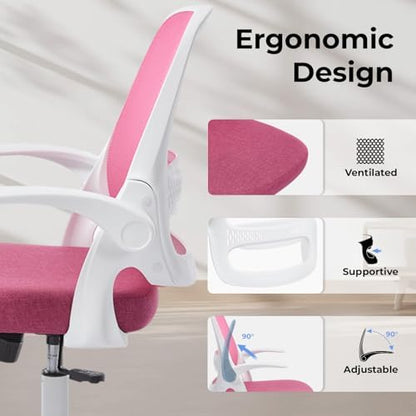 amseatec Mesh Office Chair, Ergonomic Home Office Chair with Flip-Up Arms