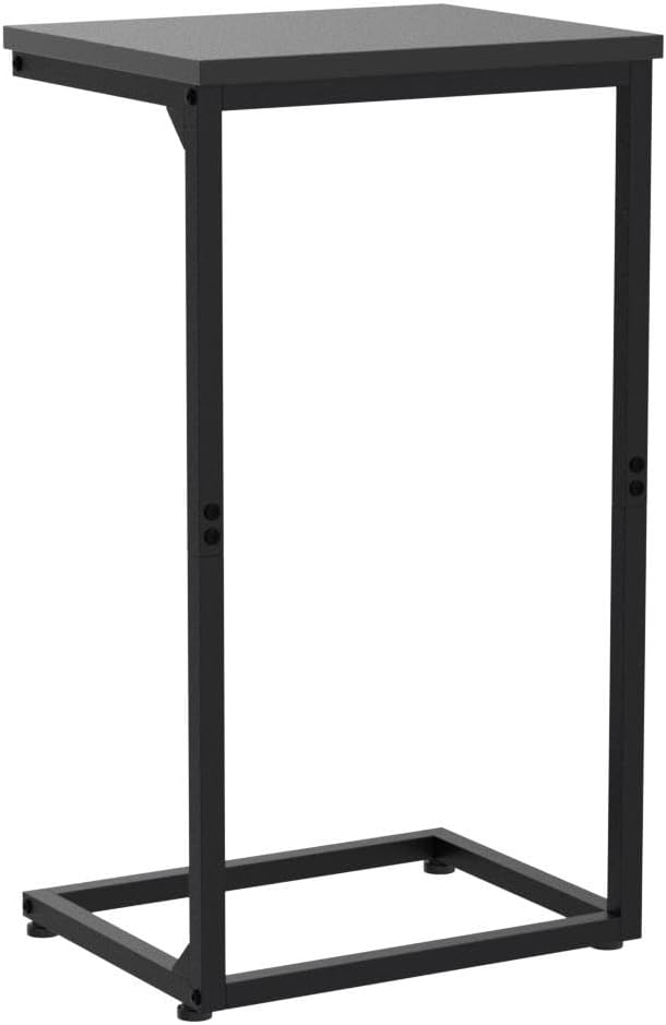 AMHANCIBLE C Shaped End Tables Set of 2, Couch Side Tables that Slide Under Sofa, Slim TV Trays for Living Room and Bedroom, Narrow Space Saving Laptop Workstation, Black, HET02BBK