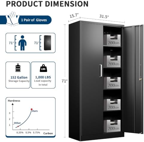 Garage Storage Cabinet, Durable Metal Storage Solution