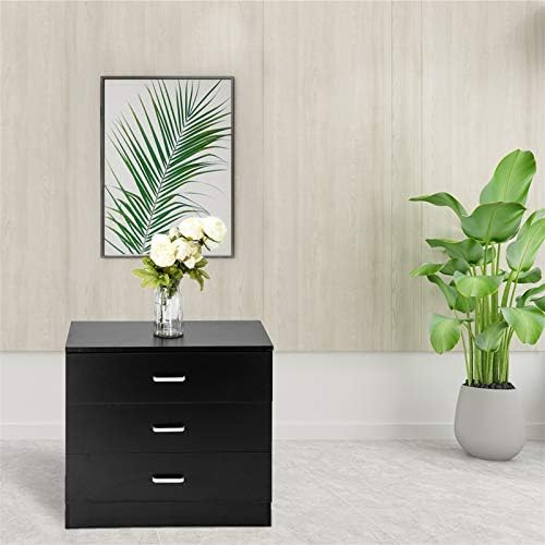 3 Drawer Nightstand Set of 2, Black Night Stand for Bedroom, Modern 3 Drawer Dresser, Wood Bed Side Table/Night Stand with Drawers for Small Spaces, College Dorm, Living Room 13" D X 26" W X 22" H