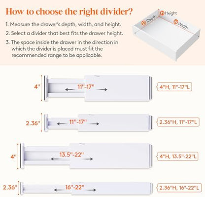 Lifewit 2.36" Upgrade Kitchen Drawer Dividers, Adjustable Drawer Organizer