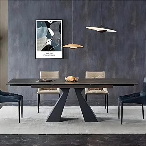 Extendable Dining Table 8 to 12 People, 63"-93.5" W, Dark Gray