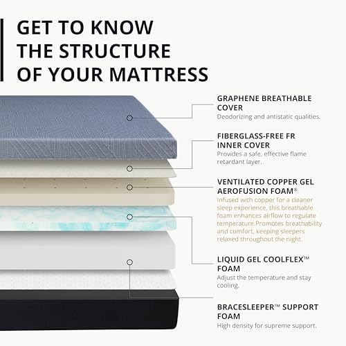 EGOHOME King 10 inch Memory Foam Mattress for Back Pain Relief Medium Firm