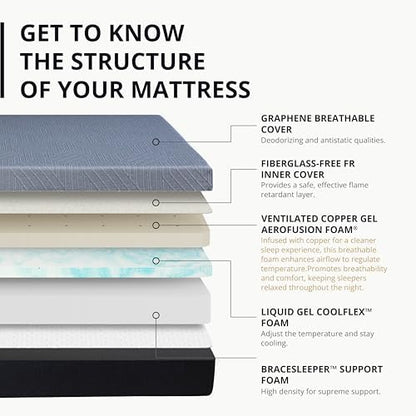 EGOHOME King 10 inch Memory Foam Mattress for Back Pain Relief Medium Firm
