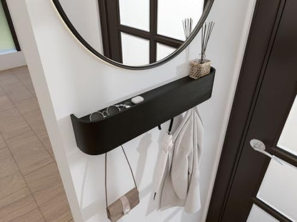 Wall Coat Rack with Shelf - Wall Shelf with Hooks - entryway Hooks - Modern Coat Rack - Wooden Mount for Home Decor - Jacket Hanger - Coat Hanger wall Mount