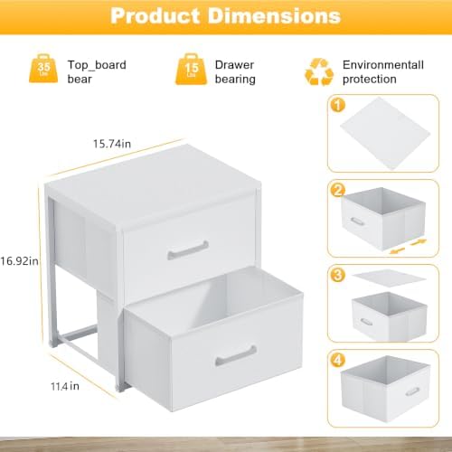 Stackable Storage Drawers, Closet Drawers, White
