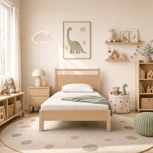 LIFEMENT 6 Inch Twin Mattress for Kids, Cooling Green Tea Gel Memory Foam