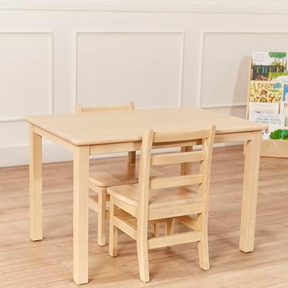 ECR4Kids 24in x 36in Rectangular Hardwood Table with 22in Legs, Childrens Furniture, Antique White