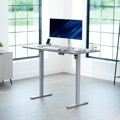 VIVO Electric Standing Desk, Smooth 3-Piece 60" x 30" Dark Gray Top