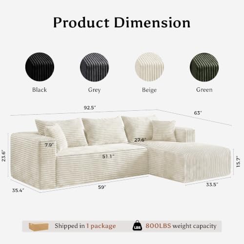 Boneless Couch for Living Room, Modular Sectional Sofa