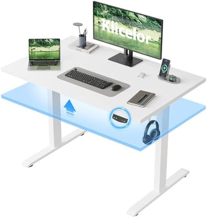 Klicelor 40 x 24 Electric Standing Desk, Height Adjustable, White