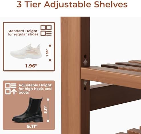 39.4" Entryway Shoe Rack Bench with Cushion, 3-Tier Storage Bench