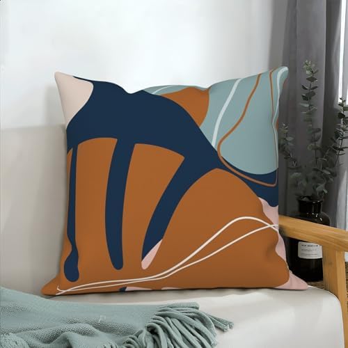 Abstract Palm Leaves Pillow Covers 22''x22'' Set of 4, Modern Geometric Line Pattern Cushion Covers Decorative Tropical Print Pillow Cases for Couch Sofa Bedroom Farmhouse Garden Patio