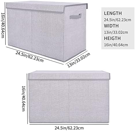 Pantryily Large Foldable Toy Storage Box with Lid,Plush Toy Organizer Chest