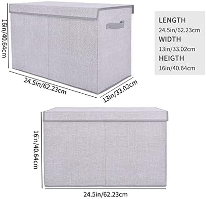 Pantryily Large Foldable Toy Storage Box with Lid,Plush Toy Organizer Chest