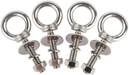 1/2" x 1-1/5" Stainless Steel Eye Bolts with Nut Washer, M12X30mm Eyebolts for Swing Chair, Hammock At Garden and Balcony Hanging String Lights