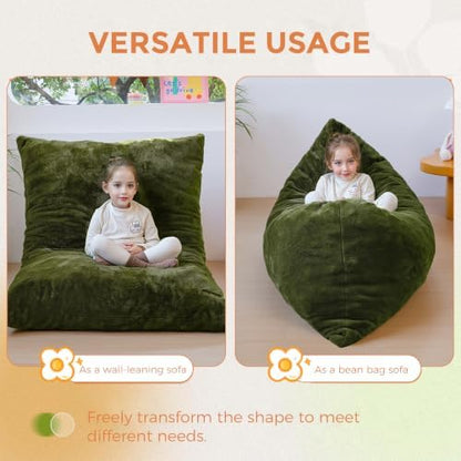 MAXYOYO 3 in 1 Kids Bean Bag Chair, Comfy Floor Sofa with Removed Cover