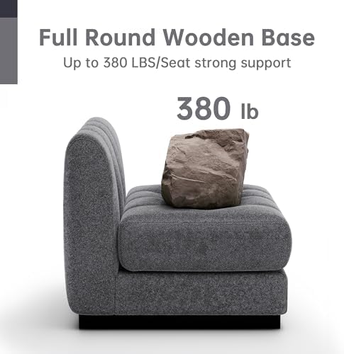 Morden Fort 125'' Modern Sofa, U Shaped Modular Sectional Couch, Deep Seat Sofas, Minimalist Style Comfy Couches for Living Room Apartment, Chenille, Grey