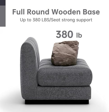 Morden Fort 125'' Modern Sofa, U Shaped Modular Sectional Couch, Deep Seat Sofas, Minimalist Style Comfy Couches for Living Room Apartment, Chenille, Grey