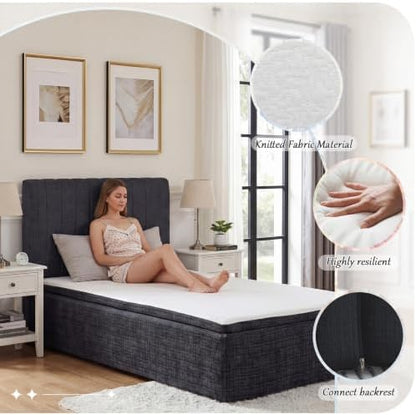 Twin Compression Bed Boneless Bed Frame with Mattress and Headboard