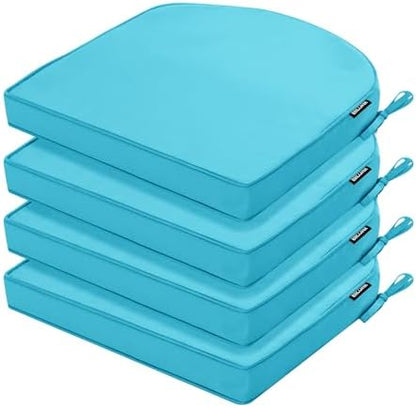 Outdoor Chair Cushions Set of 4, 17 x 16 Inch Waterproof Seat Pads