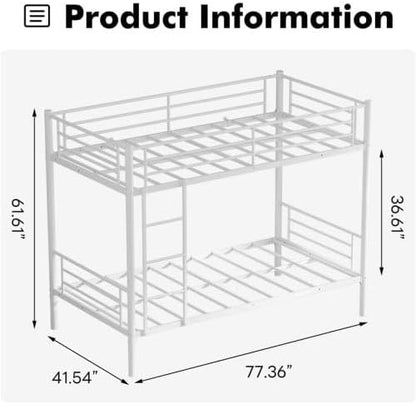 Heavy Duty Metal Twin Over Twin Bunk Bed Frame