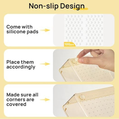 Vtopmart 25 Pack Plastic Drawer Organizers with Anti-slip Rubber Pads