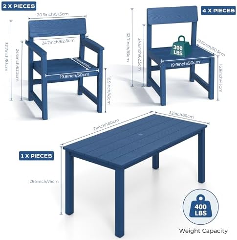 Jocoevol 10 Pcs HIPS Patio Dining Set for 8 Outdoor Tables and Chairs Set