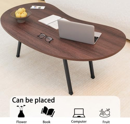 Folding Coffee Tables,Mid Century Modern Coffee Table Easy Assembly,Walnut