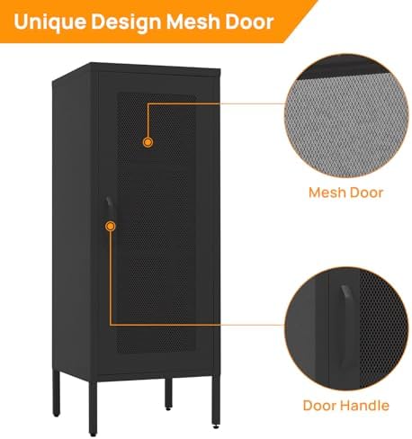 ALBAD Slim Metal Storage Cabinet with Mesh Door