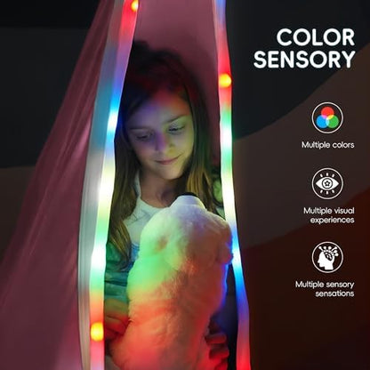 OUTREE Light Up Pod Swing Seat, Sensory Swing with LED Light