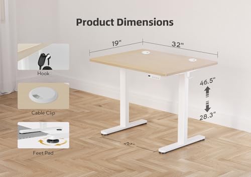 YDN 32 x 19 Inch Nature Electric Standing Desk