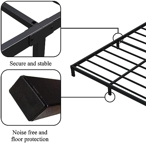 Upcanso 7 Inch King Bed Frame, Low Profile King Size Bed Frame