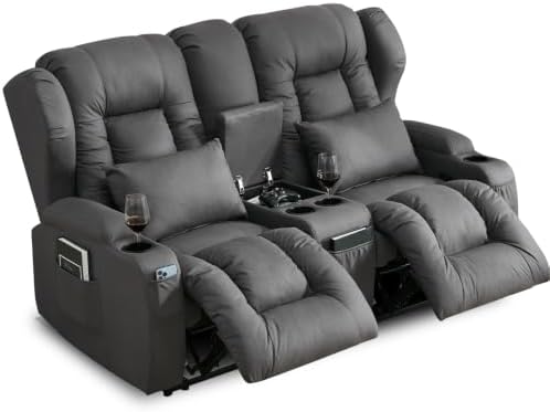 SAMERY 65" RV Loveseat Recliner Sofa, Manual Reclining Loveseat
