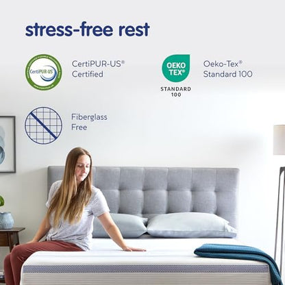 Vibe Gel Memory Foam 8 Inch Mattress - Bed-in-a-Box - Full Size - Cooling and Pressure Relief - Certi-PUR Certified