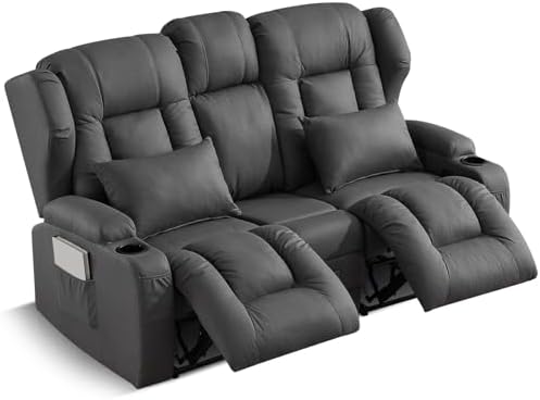 SAMERY 67.6" RV Loveseat Recliner Sofa, Manual Reclining Loveseat
