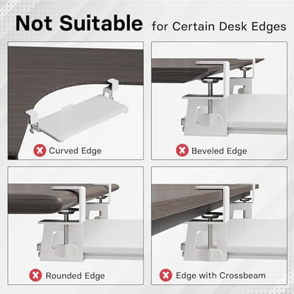 BONTEC Under Desk Keyboard Tray, Pull-Out Keyboard & Mouse Platform