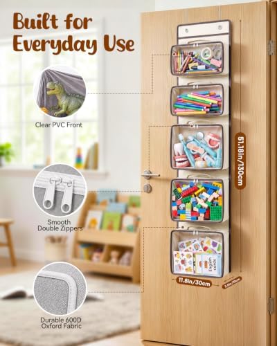 Over the Door Toy Storage, Hanging Toy Storage Organizer for Small Toys