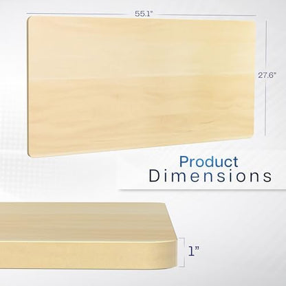 VIVO 55" x 28" Light Wood Solid 1-Piece Table Top