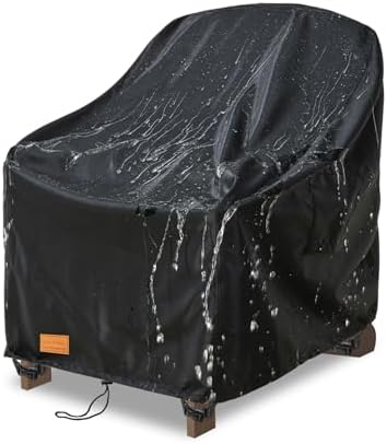 Outdoor Swivel Chair Covers Waterproof 1 Pack, Outdoor Chair Covers Patio Furniture Cover for Deck Patio Swivel Chair Heavy Duty, 28 W x 32 D x 36 H inches,Black