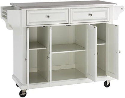 Crosley Furniture Full Size Rolling Kitchen Island, Stainless Top