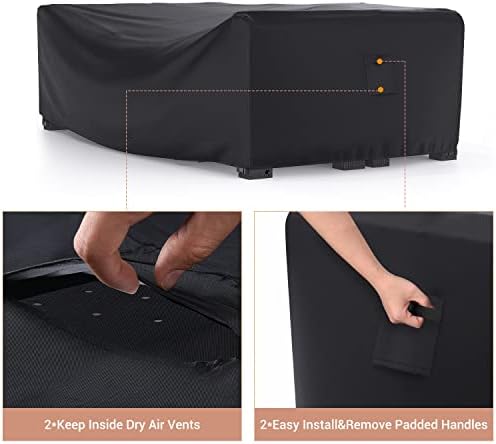 Outdoor Patio Furniture Covers Waterproof 111"Lx74"Wx28.3"H Black