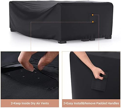 Outdoor Patio Furniture Covers Waterproof 111"Lx74"Wx28.3"H Black
