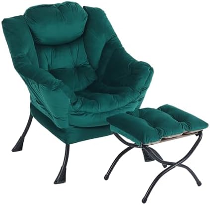 Lazy Chair with Ottoman, Comfy Accent Reading Chair