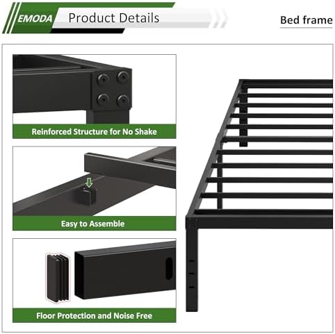 EMODA 18 Inch California King Bed Frames Tall with Large Storage Space