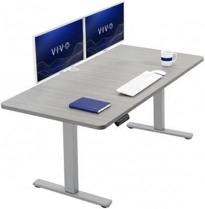 VIVO Electric Standing Desk, Smooth 3-Piece 60" x 30" Dark Gray Top