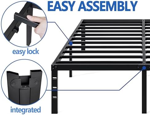 NEW JETO Metal Bed Frame,Full Size Bed Frame with Storage Space,12 Inch