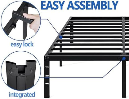 NEW JETO Metal Bed Frame,Twin Size Bed Frame with Storage Space,16 Inch